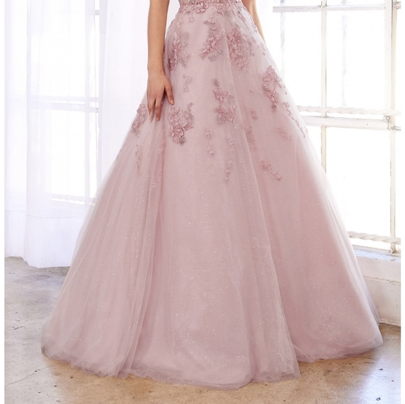 V-Neck Lace A-Line Prom Dress ALA0892 - Picture 4 of 5